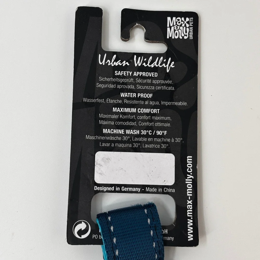 Max & Molly Dog Leash Large Blue Matrix Line Padded Reflective Urban Pets‎ 48